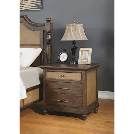 Traditional Nightstand with Outlets and USB Ports