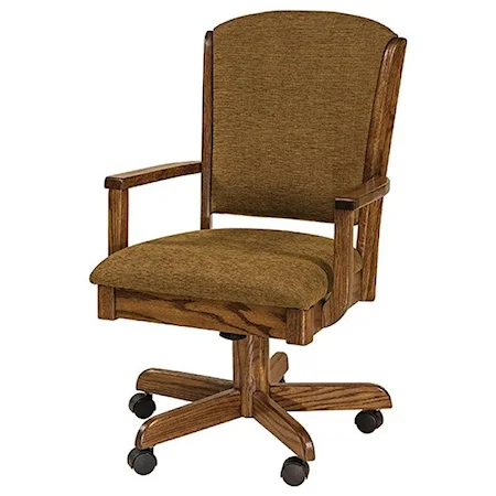 Customizable Solid Wood Swivel Desk Chair with Adjustable Seat Height