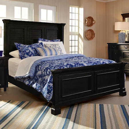 King Bed with Shutter Headboard and Panel Footboard