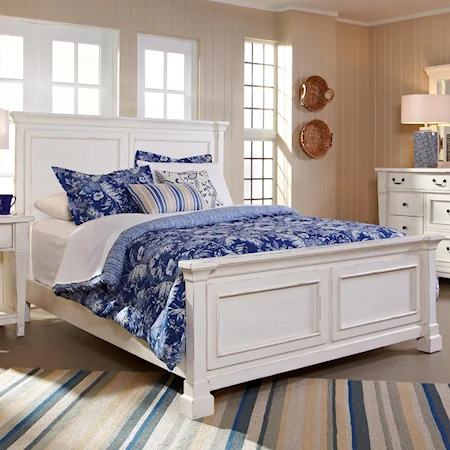California King Panel Bed with Simple Molding on Headboard and Footboard