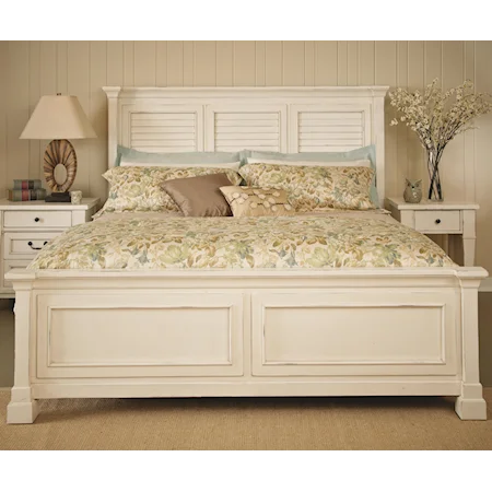 King Bed with Shutter Headboard and Panel Footboard