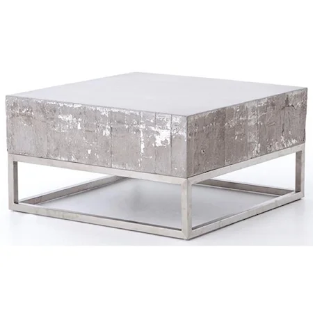 Concrete And Chrome Coffee Table