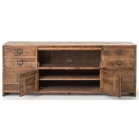 Hughes Media Console-Bleached Pine