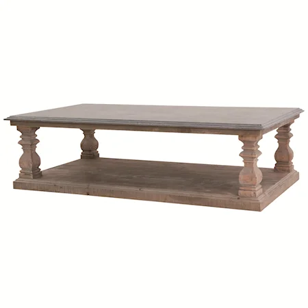 Wesley Coffee Table with Bluestone Top
