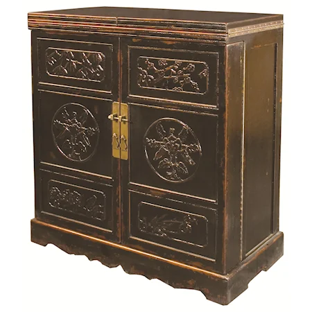 Chinese Style Wine Cabinet with Carving