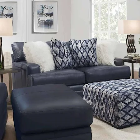 Contemporary Loveseat with Track Arms