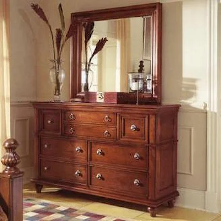 Traditional Dresser and Mirror Combo