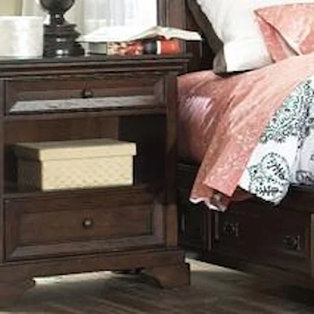 Transitional 2-Drawer 1-Shelf Nightstand