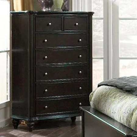 Transitional Rich Mahogany Chest of Drawers