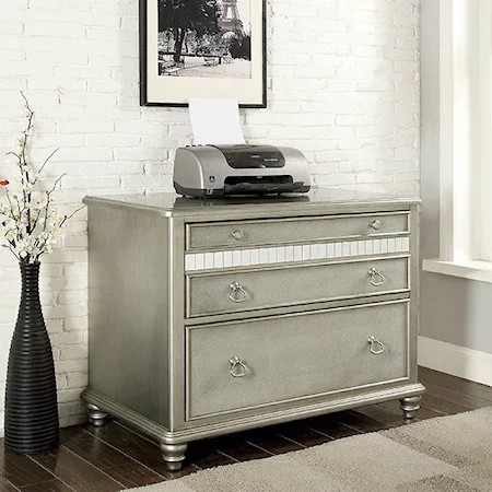 Glam Three Drawer File Cabinet