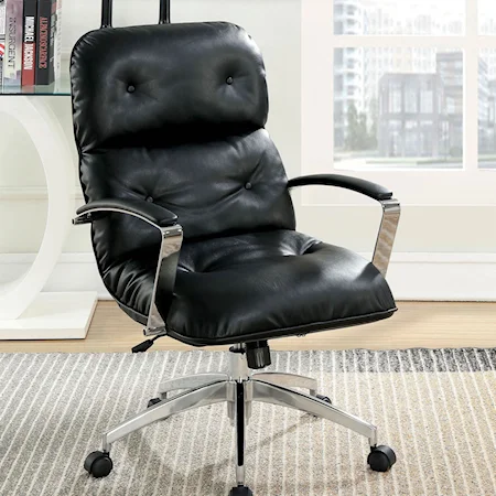 Contemporary Office Chair with Casters and Button Tufting