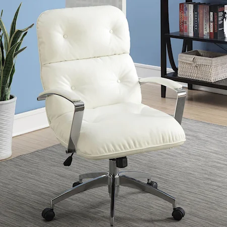 Contemporary Office Chair with Casters and Button Tufting