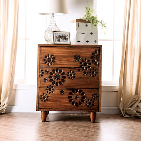 Transitional 3-Drawer Small Chest with Felt-Lined Top Drawer