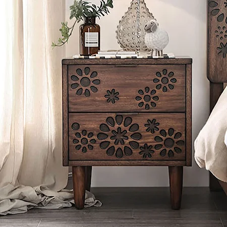 Transitional 2-Drawer Nightstand with Felt-Lined Top Drawer