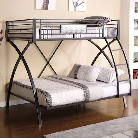 Contemporary Metal Twin Over Full Bunk Bed