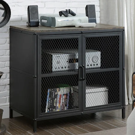 31" TV Stand with Wire Mesh Doors