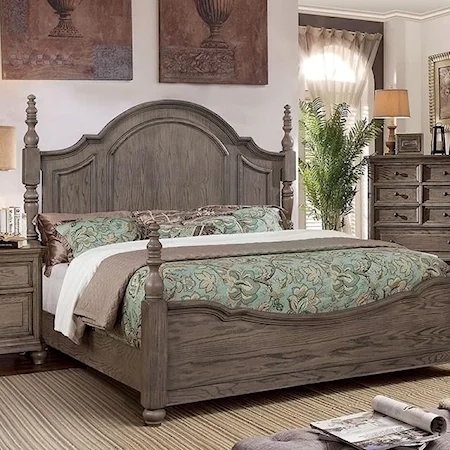 Relaxed Vintage California King Poster Bed