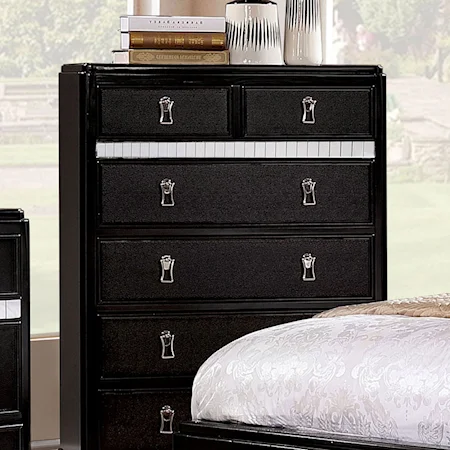 Transitional Chest with Felt-Lined Top Drawer