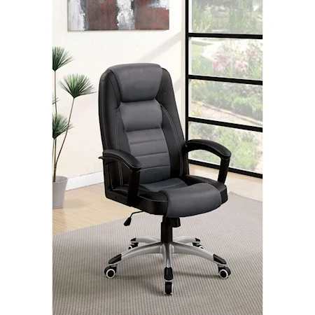 Contemporary Office Chair with Casters and Padded Armrests