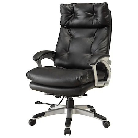 Contemporary Office Chair with Button Tufting and Padded Armrests