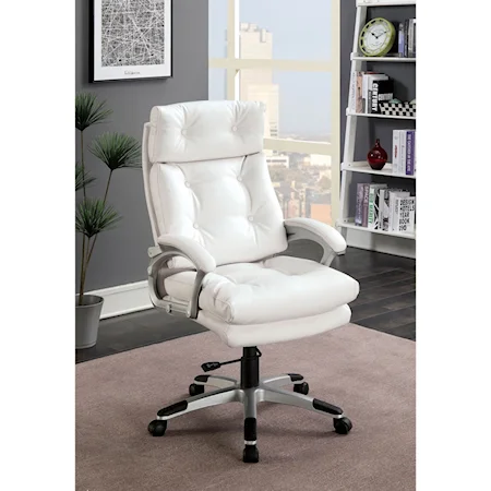 Contemporary Office Chair with Button Tufting and Padded Armrests