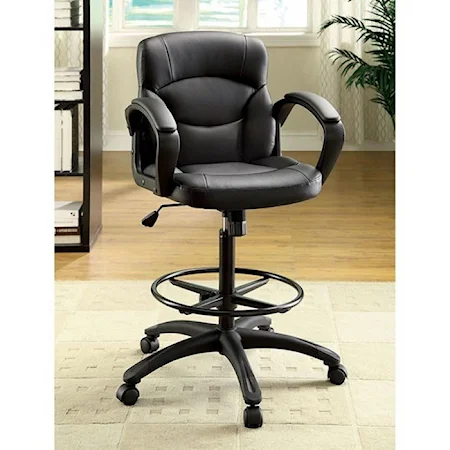 Contemporary Office Chair with Casters and Footrest Ring