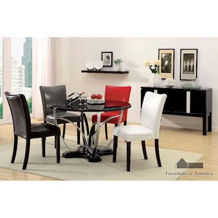 Table + 4 Chairs (Black, Or Red)