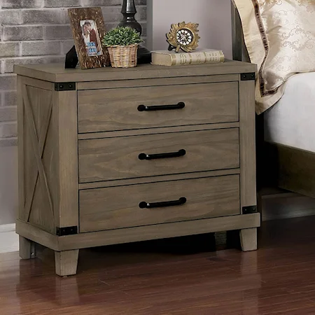 Rustic Nightstand with Felt-Lined Drawer