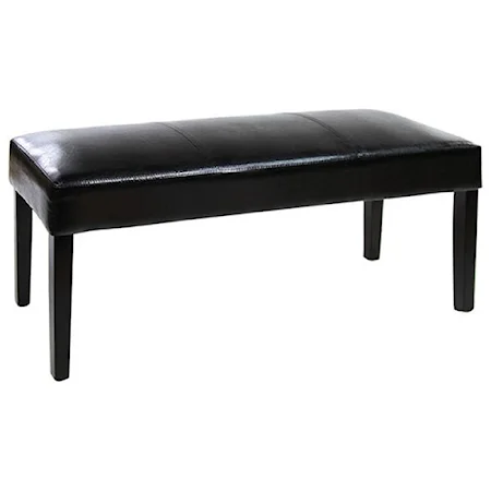 Contemporary Bench with Upholstered Seat