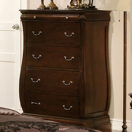 Traditional European Inspired 5 Drawer Chest with Felt-Lined Jewelry Tray Drawer