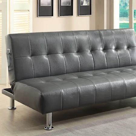 Leatherette Futon Sofa