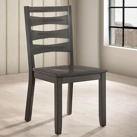 Set of 2 Ladder Back Side Chairs