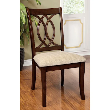 Set of 2 Transitional Side Chairs with Upholstered Seat