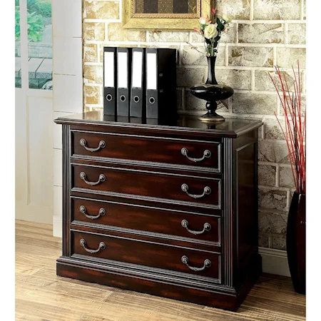 Transitional Lateral File Cabinet with Cherry Finish