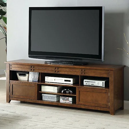 Transitional TV Stand with 7 Shelves