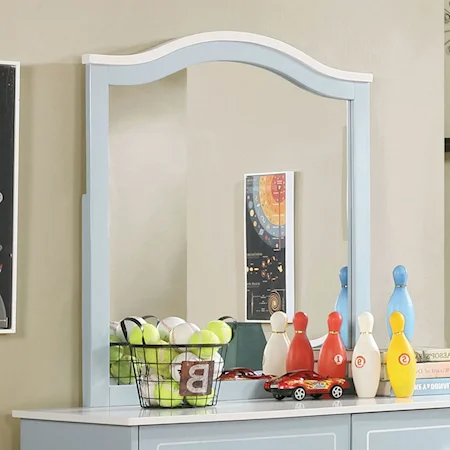 Transitional Two-Toned Mirror with Curved Top