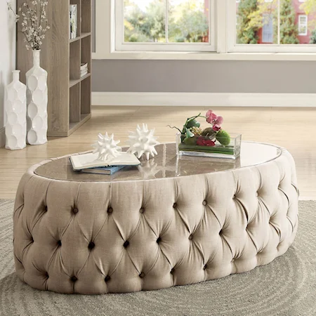 Transitional Oval Coffee Table