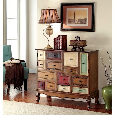 Traditional Accent Chest with Multi-Colored Panels
