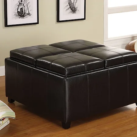 Tray Top Storage Ottoman