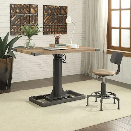 Industrial 48" Lift Desk with Swivel Chair
