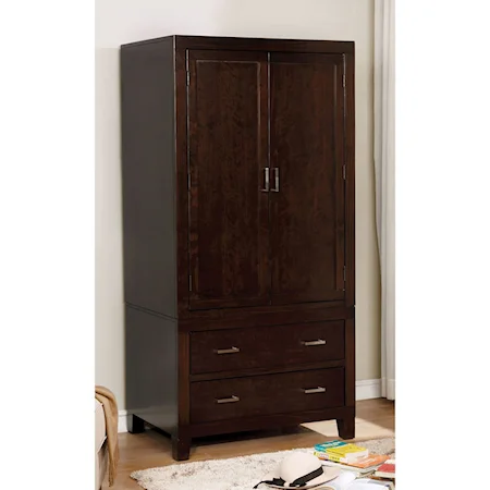 Contemporary Armoire with Two Drawers