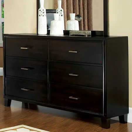 Contemporary Six Drawer Dresser