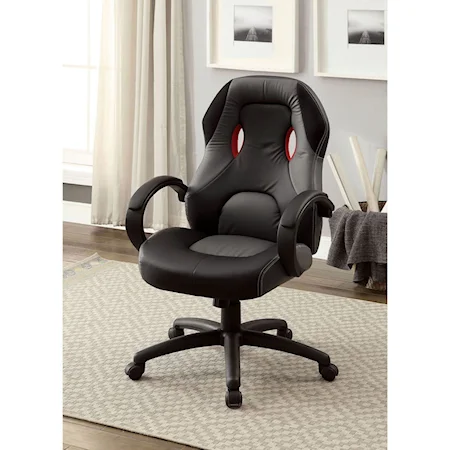Contemporary Office Chair with Casters and Back Cutouts