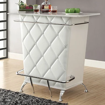 Glam Bar Table with Acrylic Button Tufting