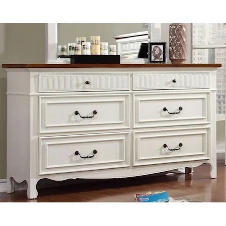 Cottage Six Drawer Dresser