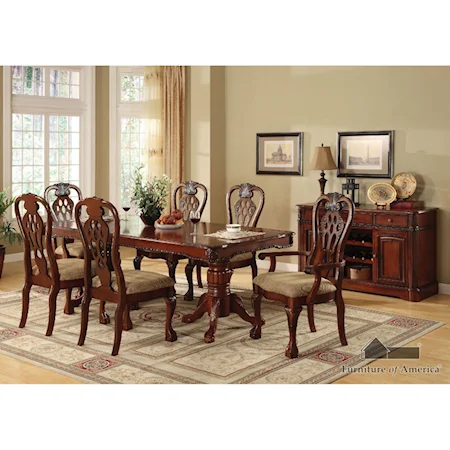 Formal Dining Table w/ Double Pedestals