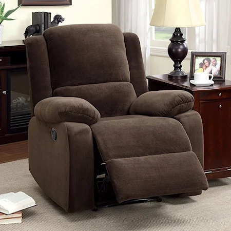 Casual Recliner in Flannel-Like Fabric