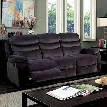 Transitional Sofa with 2 Recliners