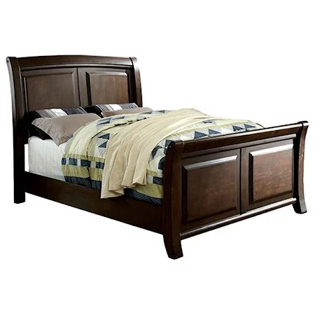 Traditional California King Bed with Headboard and Footboard Paneling