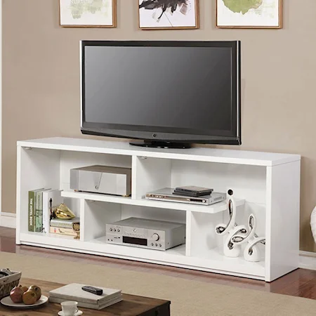 Contemporary 60" TV Stand with Open Shelving